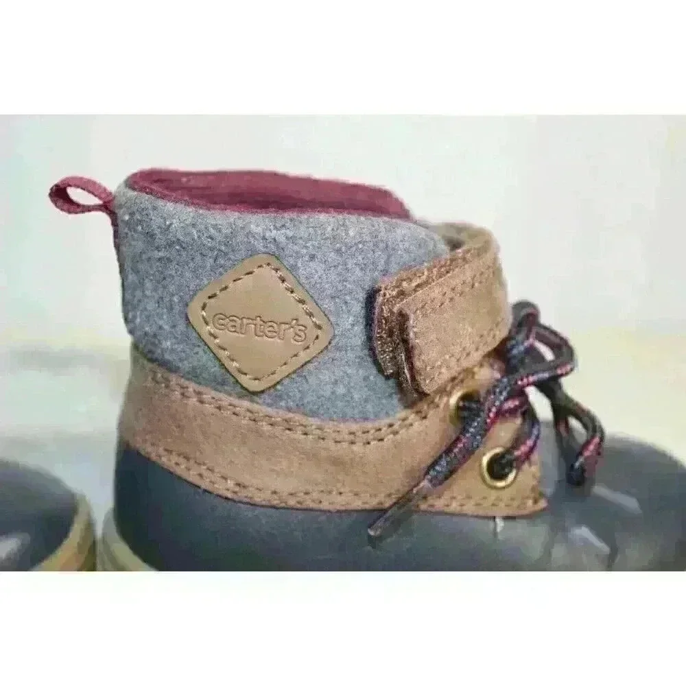 Carter's Unisex Ankle Boots Hook and Loop Lace up‎ Muck Snow Rain Boots Size 5M